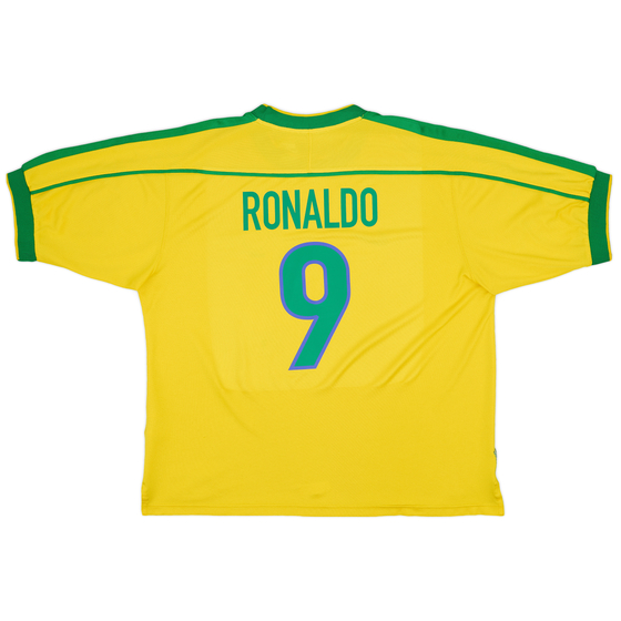 1998-00 Brazil Home Shirt Ronaldo #9 - 8/10 - (XXL)
