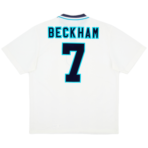 1995-97 England Home Shirt Beckham #7 - 9/10 - (XL)