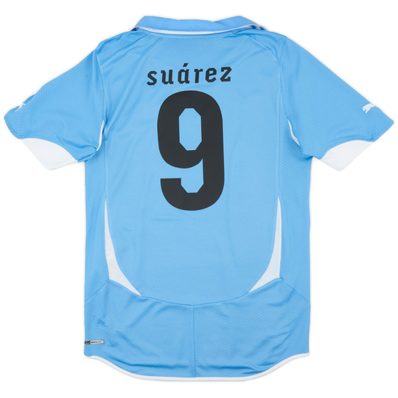 2010-12 Uruguay Home Shirt Suarez #9 - 9/10 - (S)