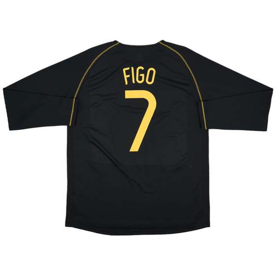 2006-07 Portugal Away L/S Shirt Figo #7 - 7/10 - (L)