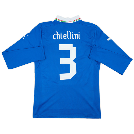 2012-13 Italy Home L/S Shirt Chiellini #3 - 9/10 - (S)