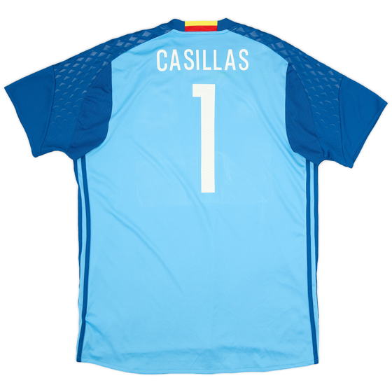 2016-17 Spain GK Home Shirt Casillas #1 - 6/10 - (XL)