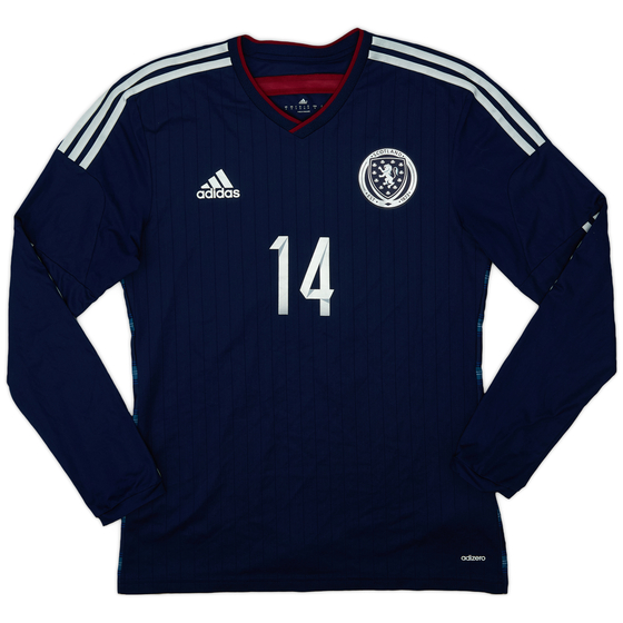 2014-15 Scotland Player Issue Home L/S Shirt #14 - 9/10 - (M)