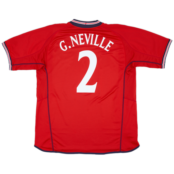 2002-04 England Away Shirt G.Neville #2 - 8/10 - (XL)