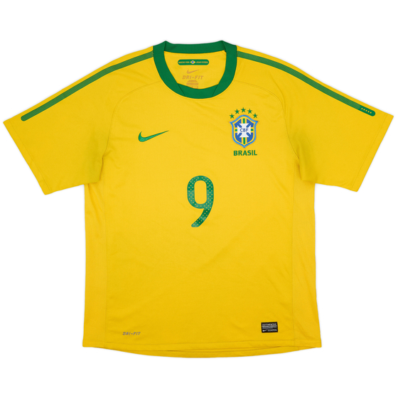 2010-11 Brazil Home Shirt #9 - 8/10 - (M)