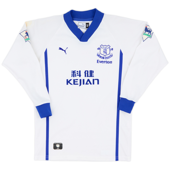 2002-03 Everton Away L/S Shirt - 8/10 - (XS.Boys)