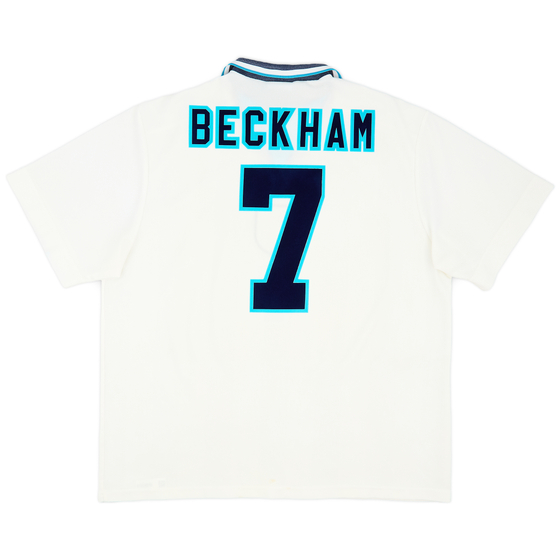 1995-97 England Home Shirt Beckham #7 - 5/10 - (XXL)