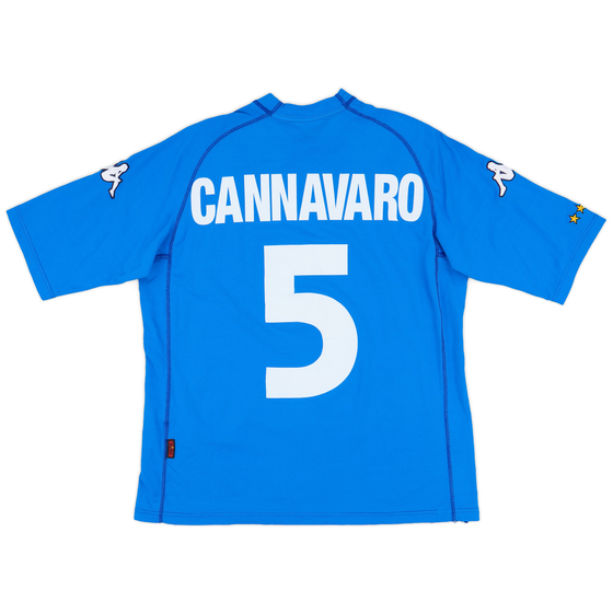 2000-01 Italy Home Shirt Cannavaro #5 - 8/10 - (XL)