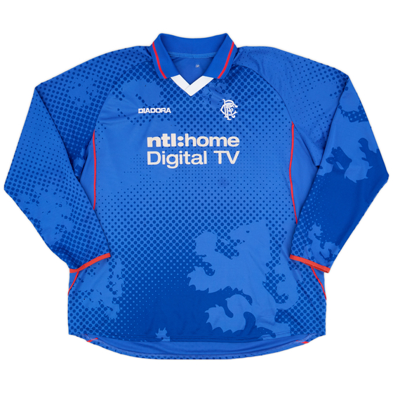 2002-03 Rangers Home L/S Shirt - 8/10 - (XXL)