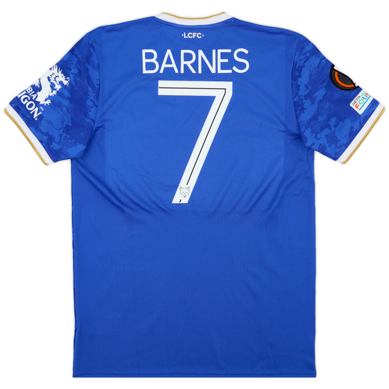 2021-22 Leicester Match Issue Europa League Home Shirt Barnes #7
