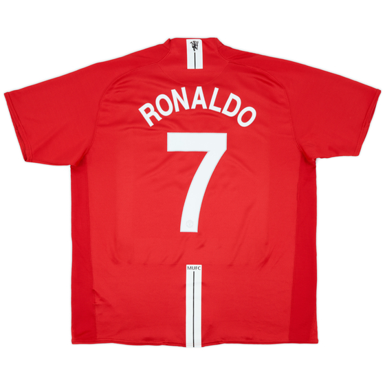 2007-09 Manchester United Home Shirt Ronaldo #7 - 9/10 - (XXL)