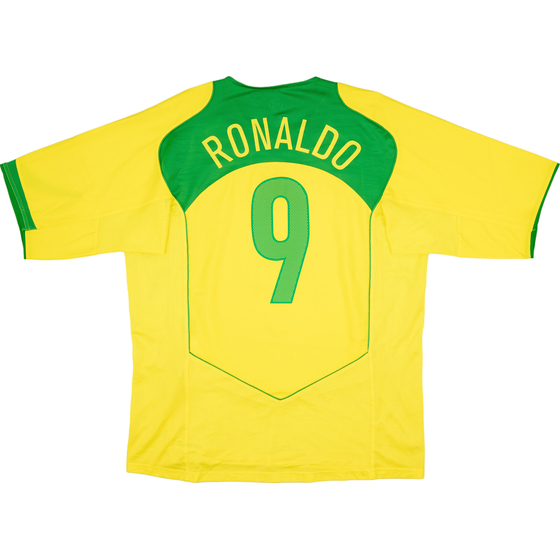 2004-06 Brazil Home Shirt Ronaldo #9 - 7/10 - (XL)
