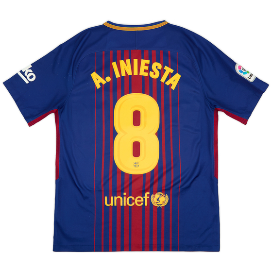 2017-18 Barcelona Home Shirt A.Iniesta #8 - 8/10 - (M)