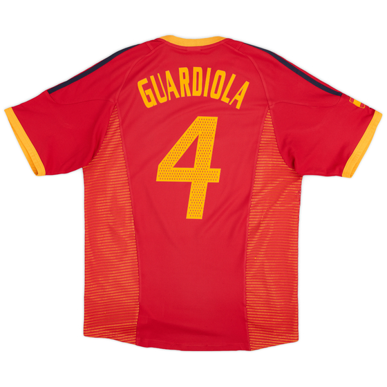 2002-04 Spain Home Shirt Guardiola #4 - 7/10 - (M)