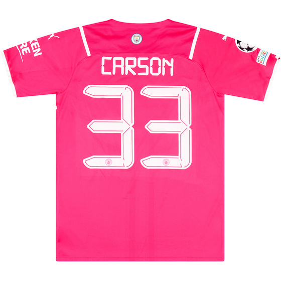 2021-22 Manchester City Match Issue Champions League GK Shirt Carson #33