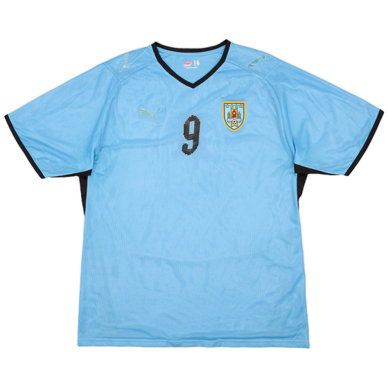 2008-10 Uruguay Home Shirt #9 (Suarez) - 4/10 - (XL)