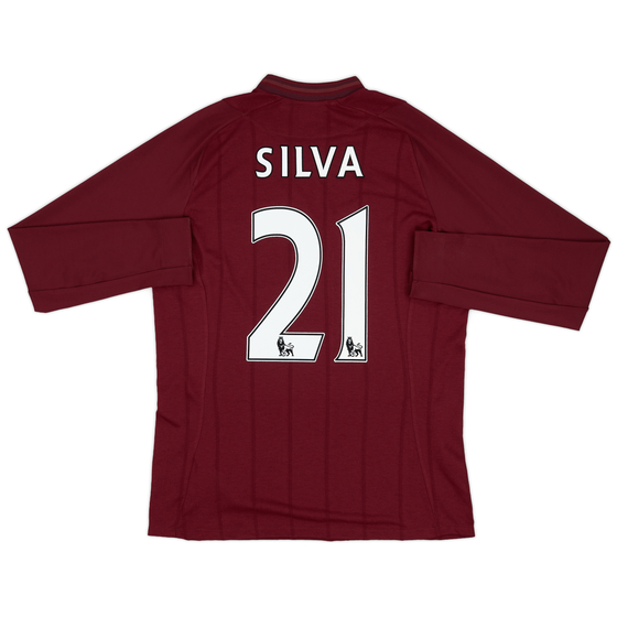 2012-13 Manchester City Away L/S Shirt Silva #21 (M)