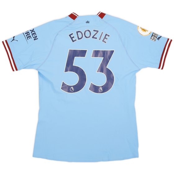 2022-23 Manchester City Match Issue Home Shirt Edozie #53