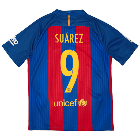 2016-17 Barcelona Home Shirt Suarez #9 - 8/10 - (M)