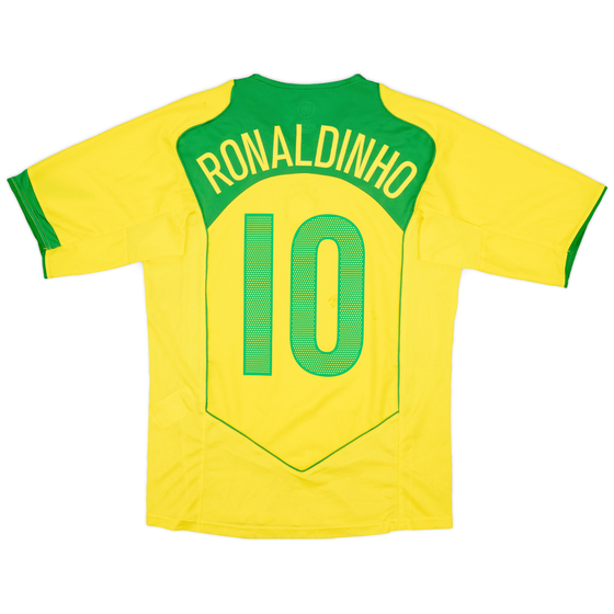 2004-06 Brazil Home Shirt Ronaldinho #10 - 7/10 - (S)