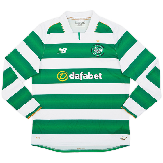 2016-17 Celtic Home L/S Shirt - 8/10 - (L)