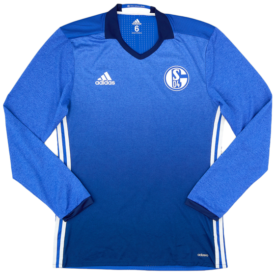 2016-18 Schalke Player Issue Home L/S Shirt - 9/10 - (M)