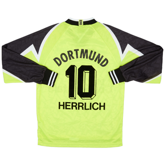 1995-96 Borussia Dortmund Home L/S Shirt Herrlich #10 - 8/10 - (S)