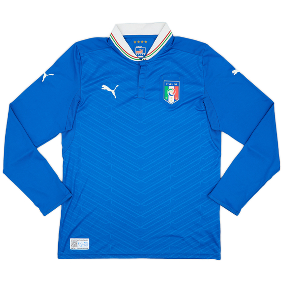 2012-13 Italy Home L/S Shirt - 8/10 - (L)