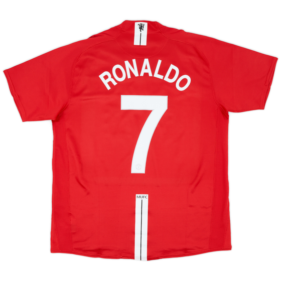 2007-09 Manchester United Home Shirt - 9/10 - (XL)