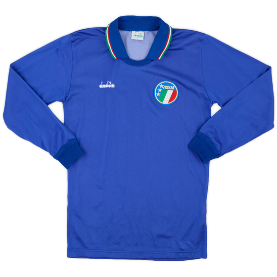 1986-91 Italy Home L/S Shirt - 9/10 - (XL.Boys)