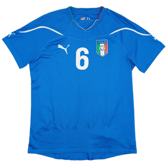 2010-12 Italy Authentic Home Shirt #6 - 7/10 - (L)