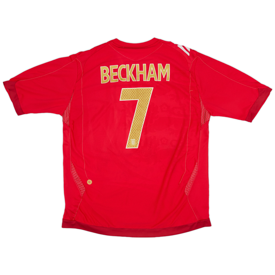 2006-08 England Away Shirt Beckham #7 - 7/10 - (XL)