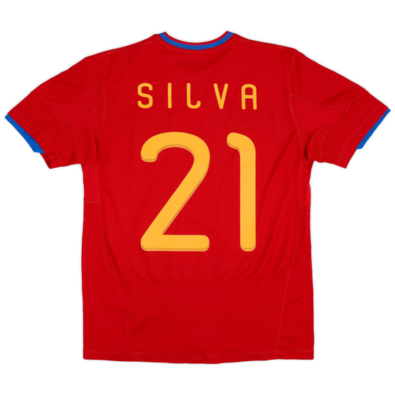 2009-10 Spain Home Shirt Silva #21 - 7/10 - (XL.Boys)
