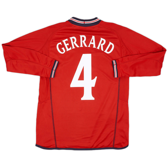 2002-04 England Away L/S Shirt Gerrard #4 - 8/10 - (M)