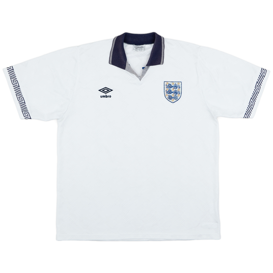 1990-92 England Home Shirt - 7/10 - (XL)