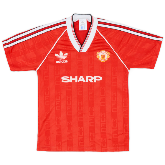 1988-90 Manchester United Home Shirt - 8/10 - (L.Boys)