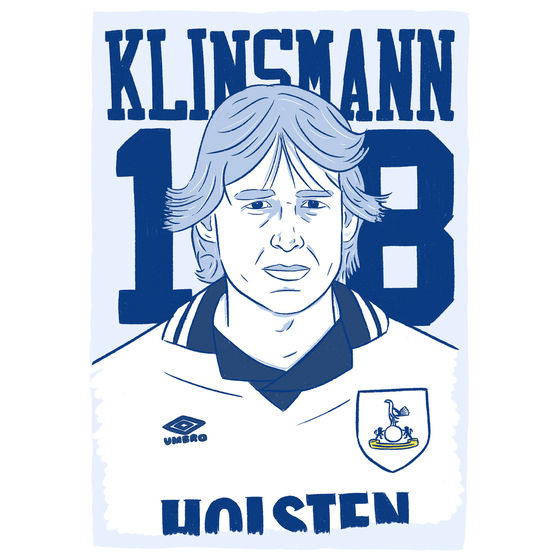 1994-95 Tottenham Klinsmann #18 Premier League Icons Poster/Print