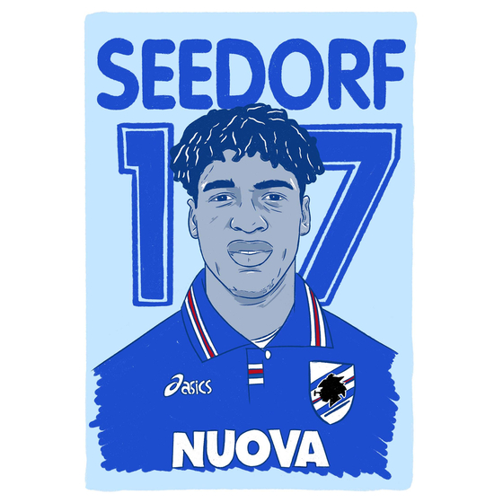 1995-96 Sampdoria Seedorf #17 Serie A Icons A3 Poster/Print