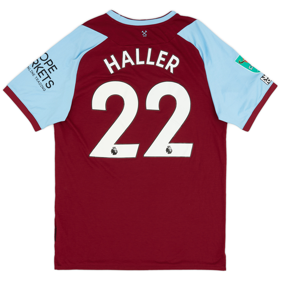 2020-21 West Ham Match Issue Carabao Cup Home Shirt Haller #22