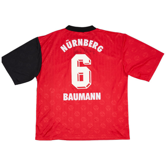 1997-98 Nurnberg Signed Home Shirt Baumann #6 - 7/10 - (XXL)