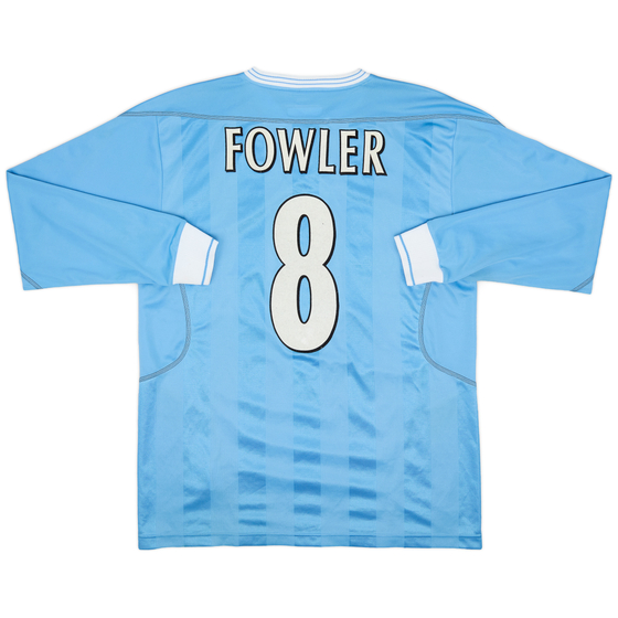 2003-04 Manchester City Home L/S Shirt Fowler #8 - 7/10 - (M)