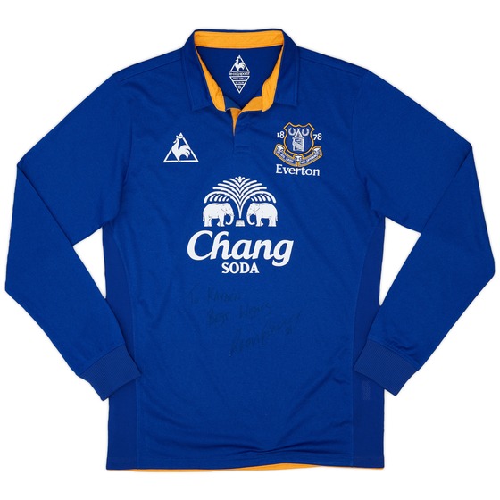 2011-12 Everton Signed Home L/S Shirt - 9/10 - (S)