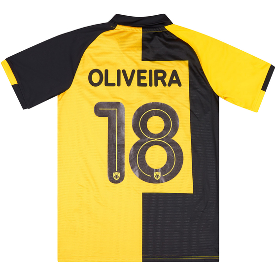2020-21 AEK Athens Match Issue Home Shirt Oliveira #18