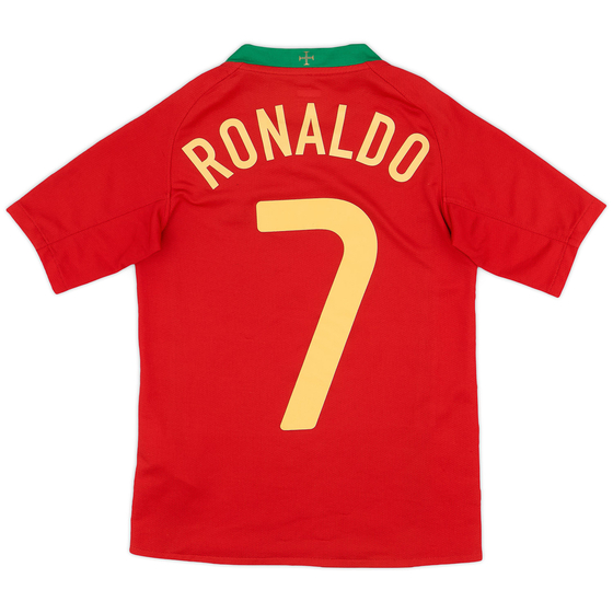 2008-10 Portugal Home Shirt Ronaldo #7 - 8/10 - (S.Boys)
