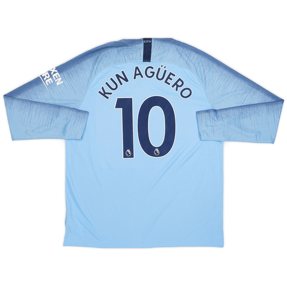 2018-19 Manchester City Home L/S Shirt Kun Aguero #10 (XL)
