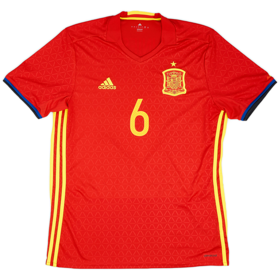 2016-17 Spain Home Shirt A.Iniesta #6 - 10/10 - (L)