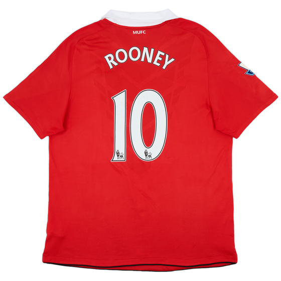 2010-11 Manchester United Home Shirt Rooney #10 - 7/10 - (XL)