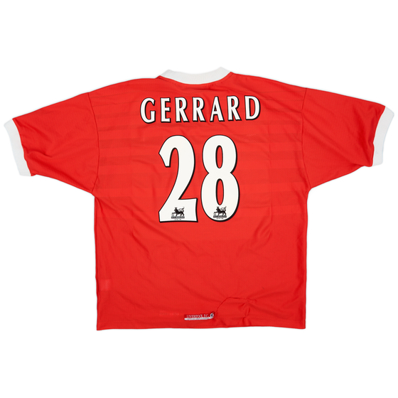 1998-00 Liverpool Home Shirt Gerrard #28 - 6/10 - (XL)