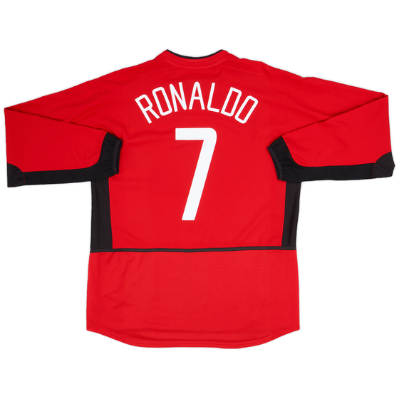 2002-04 Manchester United Home L/S Shirt Ronaldo #7 - 9/10 - (L)