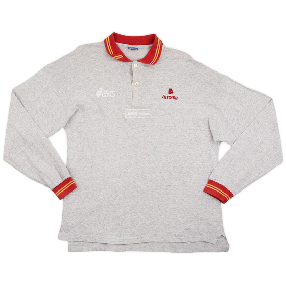 1995-96 Roma Asics Polo L/S Shirt - 9/10 - (L)